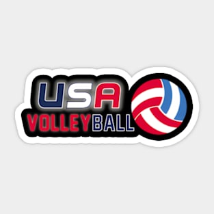 Usa Colors And Volleyball Sticker